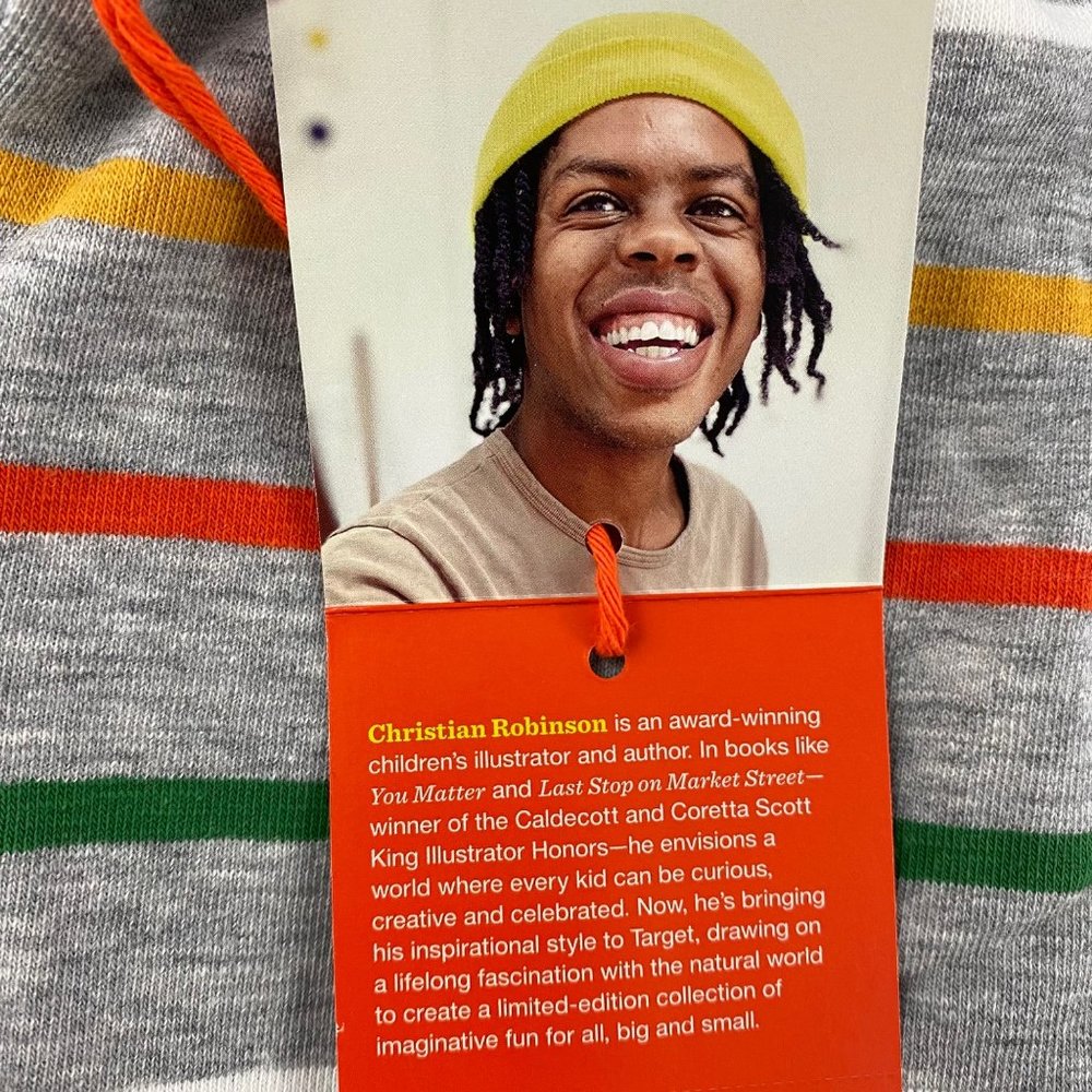 Christian Robinson x Target Gray Heather Toddler Striped Jogger Pants 18M or 5T - Picture 6 of 8